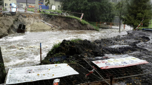 Hladiny řek na Jesenicku atakovaly II. povodňový stupeň