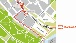 Přesun autobusových zastávek v oblasti Tržnice