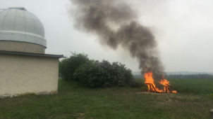 U hvězdárny hořelo