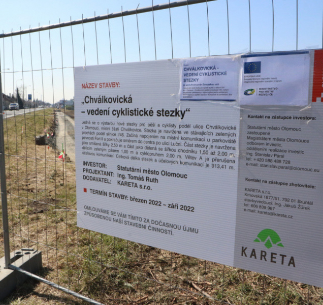 Olomouc pokračuje v budování cyklostezek